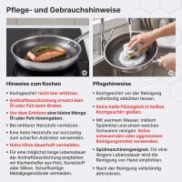 Bratpfanne Edelstahl Induktion Pfanne mit Antihaft-Wabenstruktur, Schmorpfanne mit ergonomischem Griff, ofenfest & leicht zu reinigen