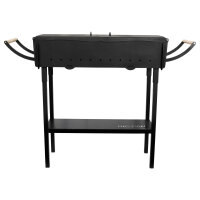 Premium Mangal mit Deckel 3 mm Stahl 73 cm lang Holzkohlegrill Shashlychnik BBQ Mangal Schaschlikgrill