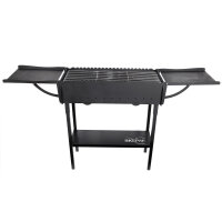 Premium Mangal mit Deckel 3 mm Stahl 73 cm lang Holzkohlegrill Shashlychnik BBQ Mangal Schaschlikgrill