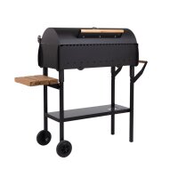 Robuster Holzkohlegrill aus 3 mm Stahl mit Deckel, Rollen und Seitenablage BBQ Schaschlik Grill Mangal