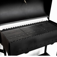 Robuster Holzkohlegrill aus 3 mm Stahl mit Deckel, Rollen und Seitenablage BBQ Schaschlik Grill Mangal
