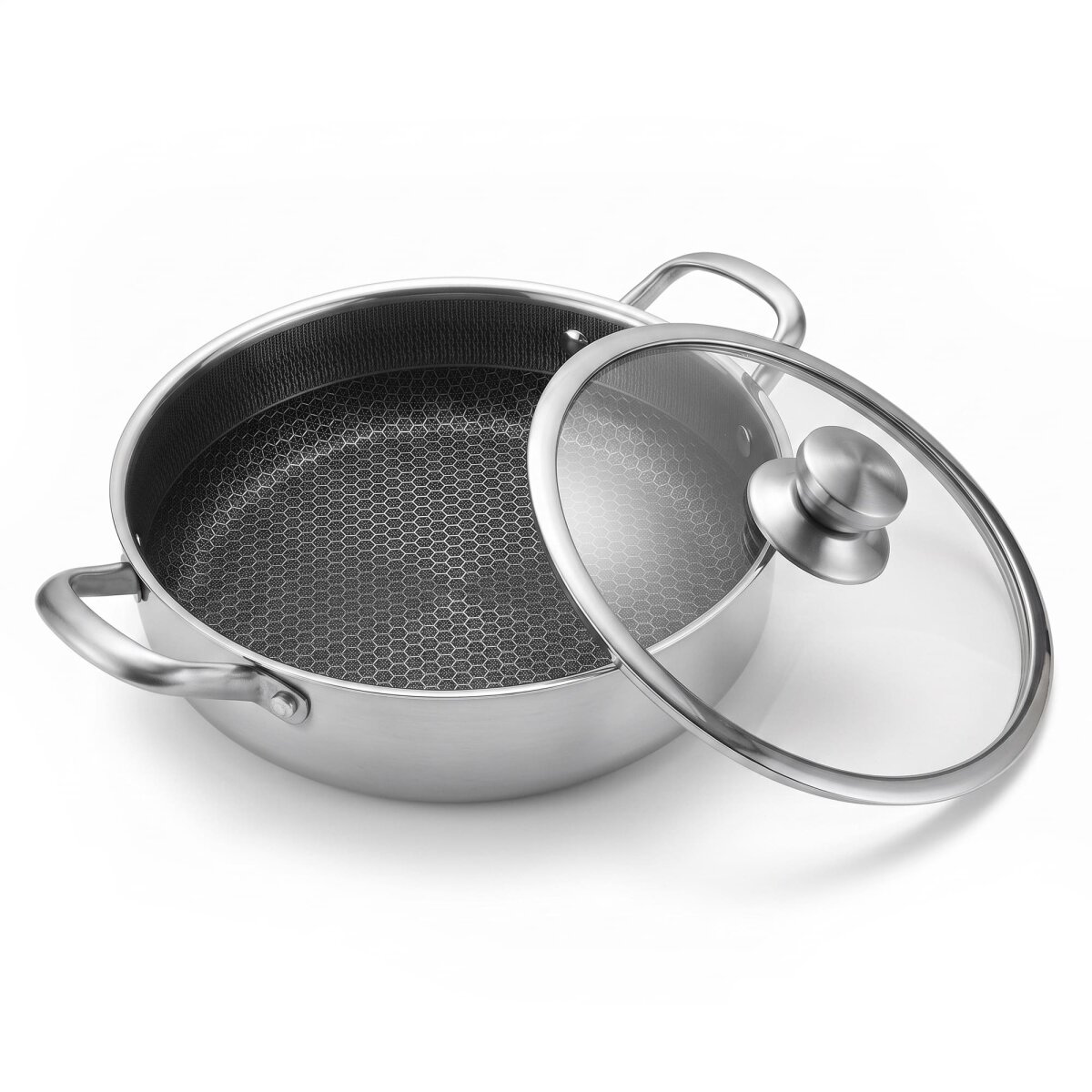 Produktbild von BLAZANT Antihaft Pfanne Mit Deckel, Schmorpfanne 28 Cm Hoher Rand, Tiefe Bratpfanne Für Alle Herdarten Geeignet, Griff Aus Gussstahl, PFOA- & PFOS-frei, 4.5L, Geschenk Küche