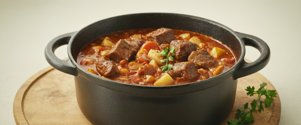 Topf mit dem ungarischen Gulasch